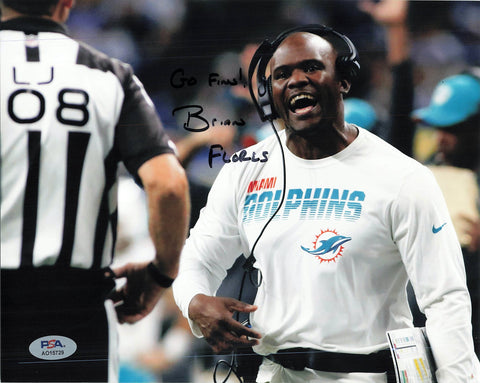 BRIAN FLORES signed 8x10 photo PSA/DNA Miami Dolphins Autographed