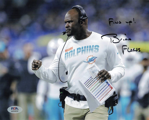 BRIAN FLORES signed 8x10 photo PSA/DNA Miami Dolphins Autographed