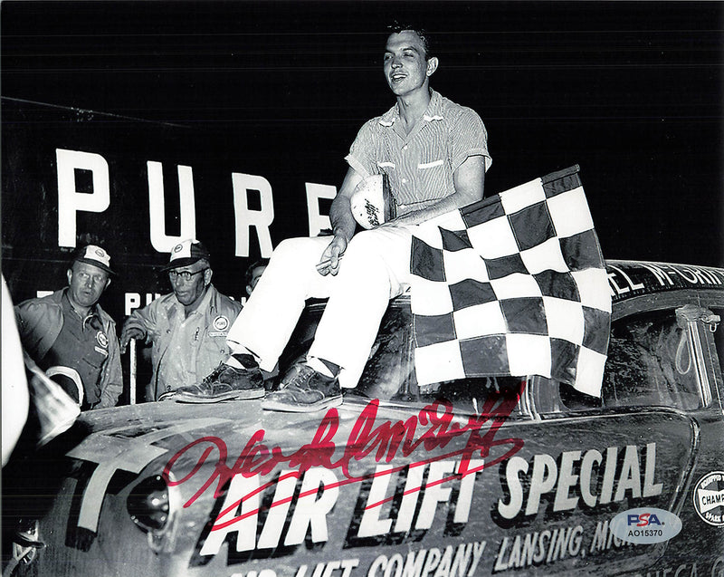 Hershel Mcgriff signed 8x10 photo PSA/DNA Autographed Racing B&W Photo
