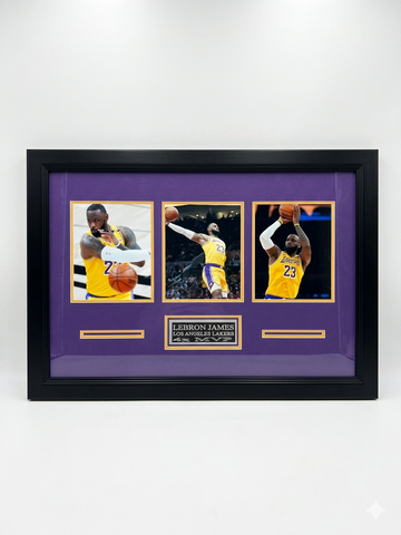 Lebron James 3-Photo Custom Display Frame Los Angeles Lakers