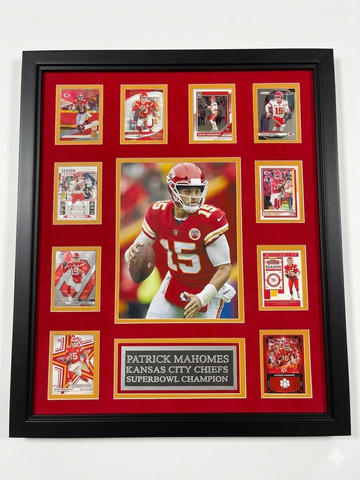 Patrick Mahomes 10-Card Custom Framed Display Piece Kansas City Chiefs