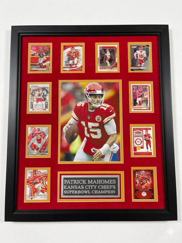 Patrick Mahomes 10-Card Custom Framed Display Piece Kansas City Chiefs