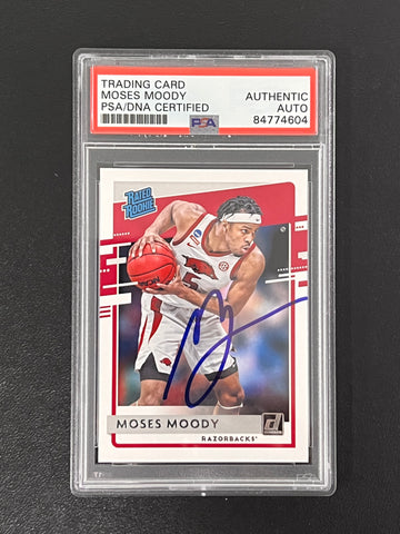 2021-22 Panini Chronicles Draft Picks #36 Moses Moody Signed Card AUTO PSA Slabbed Arkansas