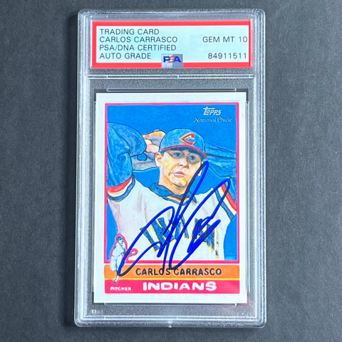 2010 Topps Diamond Stars #322 Carlos Carrasco Signed Card PSA Slabbed Auto 10 Cleveland