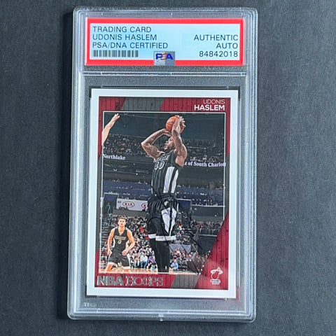 2016-17 NBA Hoops #259 Udonis Haslem Signed Card AUTO PSA Slabbed Heat