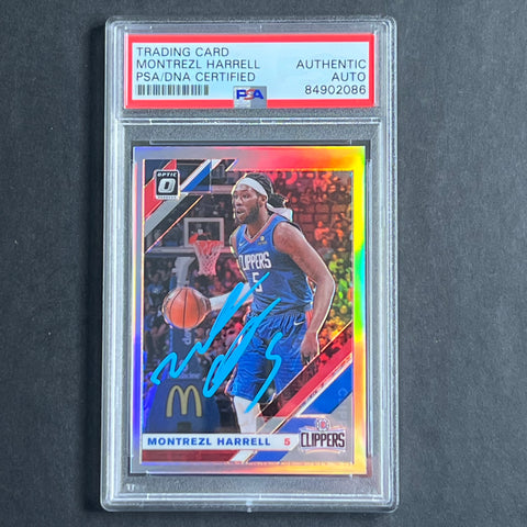 2019-20 Optic Panini #40 Montrezl Harrell Signed Card PSA Slabbed Clippers