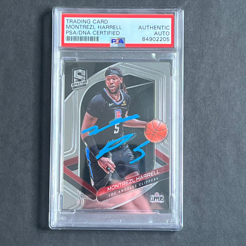 2019-20 Optic Spectra #23 Montrezl Harrell Signed Card PSA Slabbed Clippers