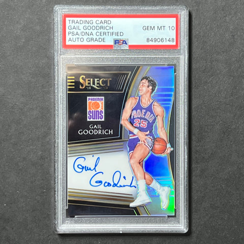2018-19 Panini Select #SG-GGR Gail Goodrich Signed Card AUTO GRADE 10 PSA Slabbed Suns