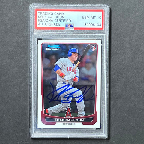 2012 Bowman Chrome #47 Kole Calhoun Signed Card Auto Grade 10 PSA Slabbed Angels