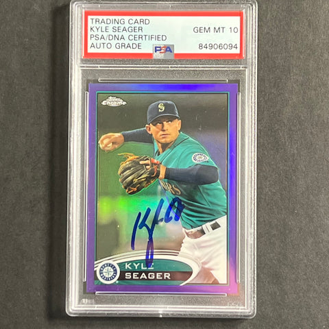 2012 Topps Chrome #219 Kyle Seager Signed Card PSA Slabbed Auto GRADE 10 Mariners