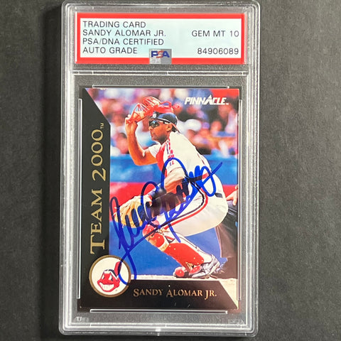 2000 Pinnacle Baseball #17 Sandy Alomar Jr. Signed Card PSA Slabbed Auto 10 Cleveland