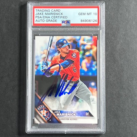 2016 Topps Series One #257 Jake Marisnick Signed Card PSA Slabbed Auto GRADE 10 Astros
