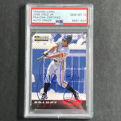 1997 Upper Deck Stardust #SQ10 Jose Cruz Jr. PSA/DNA Slabbed Autographed AUTO 10 Blue Jays