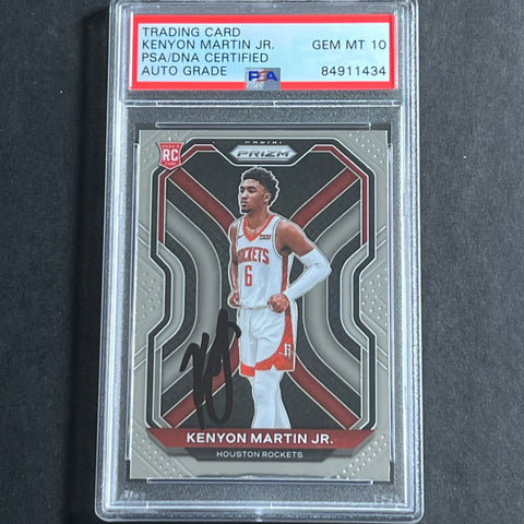2020-21 Panini Prizm #265 Kenyon Martin Jr. Signed Card AUTO 10 PSA Slabbed RC Rockets