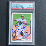 2014 Topps Baseball #83 JONATHAN SCHOOP Signed Card PSA Slabbed Auto Grade 9 Orioles