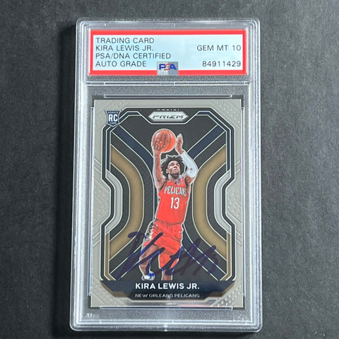 2020-21 Panini Prizm #272 Kira Lewis Jr. Signed Card AUTO 10 PSA Slabbed Pelicans