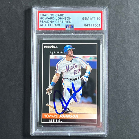 1991 Pinnacle Baseball #15 Howard Johnson Signed Card PSA Slabbed Auto 10  Mets