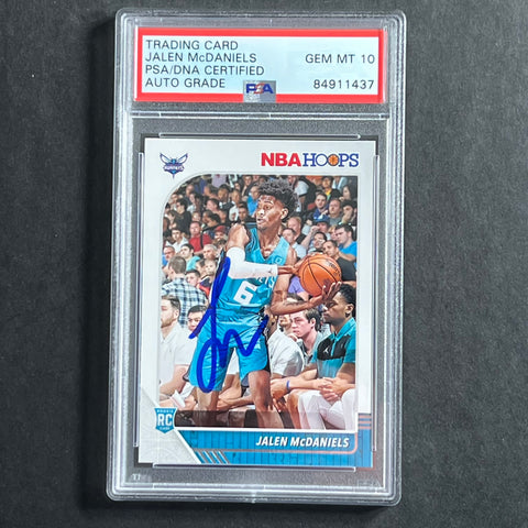2019-20 Panini Hoops #246 Jalen McDaniels Signed Card AUTO 10 PSA Slabbed Hornets