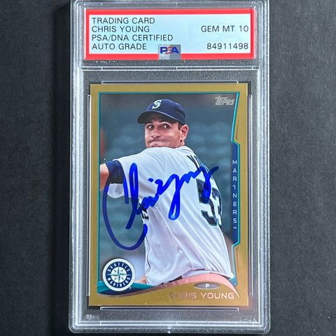 2013 Topps Baseball #US-133 Chris Young Signed Card PSA Slabbed Auto 10 Mariners