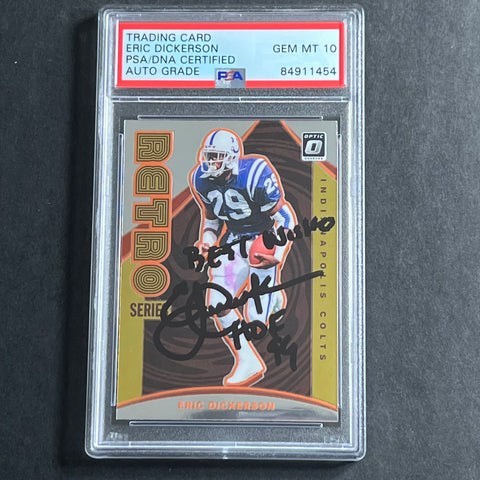 2020 Panini Optic #RS-ED Eric Dickerson Signed Card PSA AUTO 10 Slabbed Colts
