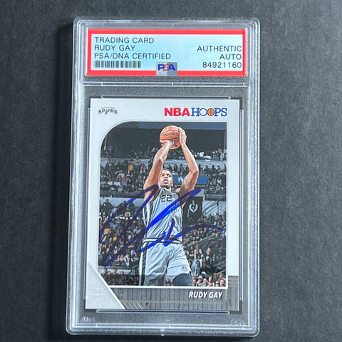 2019-20 NBA Hoops #173 Rudy Gay Signed AUTO PSA Slabbed Spurs