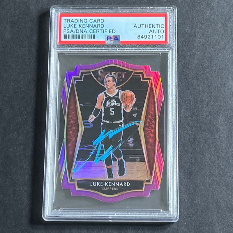 2020-21 Panini Select #159 Luke Kennard Signed Rookie Card AUTO PSA Slabbed Clippers