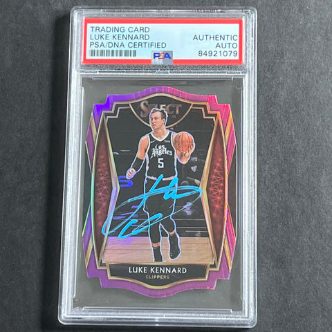 2020-21 Panini Select #159 Luke Kennard Signed Rookie Card AUTO PSA Slabbed Clippers