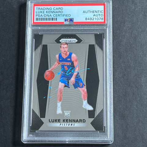 2017 Panini Prizm #171 Luke Kennard Signed Rookie Card AUTO PSA Slabbed Pistons RC
