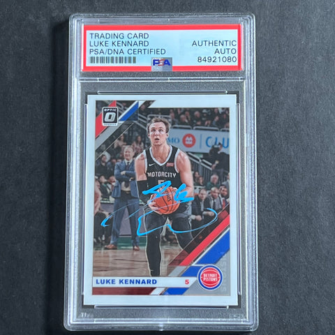 2019-20 Panini Optic #126 Luke Kennard Signed Rookie Card AUTO PSA Slabbed Pistons