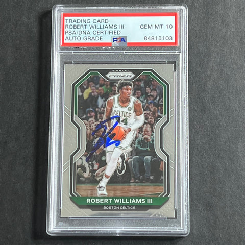 2020-21 Panini Prizm #35 Robert Williams III Signed Card PSA Slabbed Auto Grade 10 Celtics