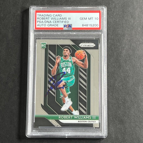 2018-19 Panini Prizm #138 Robert Williams III Signed Card Auto Grade 10 PSA/DNA Slabbed RC Celtics