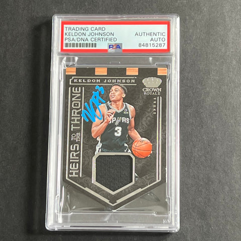 2019-20 Panini Crown Royale #HT-KJ Keldon Johnson Signed Card PSA Slabbed Spurs