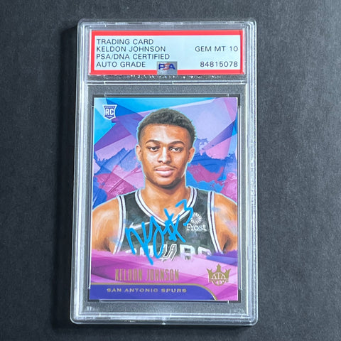 2019-20 Panini Court Kings #69 Keldon Johnson Signed Card Auto Grade 10 PSA Slabbed Spurs RC