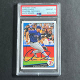 2009 Topps #634 Chris Davis Signed Card PSA Slabbed Rangers