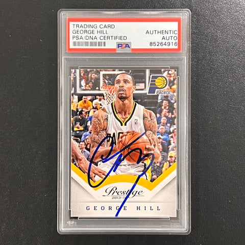 2013-14 Panini Prestige #65 George Hill Signed Card AUTO PSA/DNA Slabbed Pacers