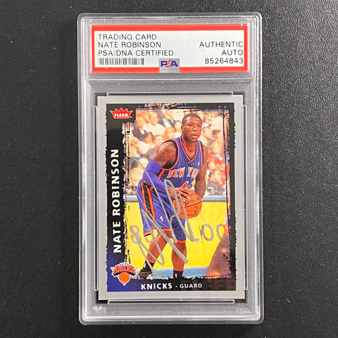 2008-09 NBA Fleer #93 Nate Robinson Signed Rookie Card AUTO PSA Slabbed Knicks