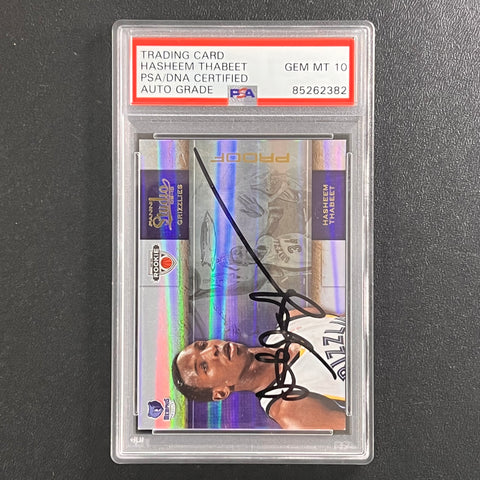 2010-11 Panini Studio #131 Hasheem Thabeet Signed AUTO 10 PSA Slabbed Grizzlies RC 46/49