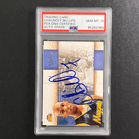 2010 Panini #6 Chauncey Billups Signed Card AUTO 10 PSA Slabbed Nuggets