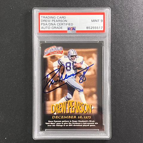 1997 Fleer #39/50 Drew Pearson Signed Card Mint 9 PSA Slabbed Cowboys