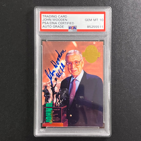 1993 Classic #310 John Wooden Signed Card AUTO 10 PSA UCLA