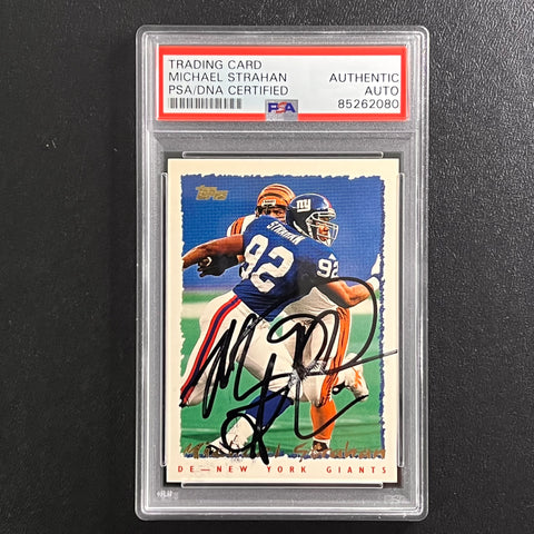 1995 Topps #168 Michael Strahan Signed Card PSA Slabbed AUTO New York Giants