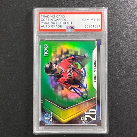 2022 Topps Bowman Chrome #36 Corbin Carroll signed card PSA/DNA AUTO 10 Arizona Diamondbacks