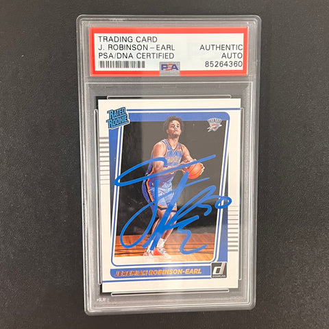 2021-22 Panini Donruss #220 Jeremiah Robinson-Earl Signed Card AUTO PSA Slabbed Thunder