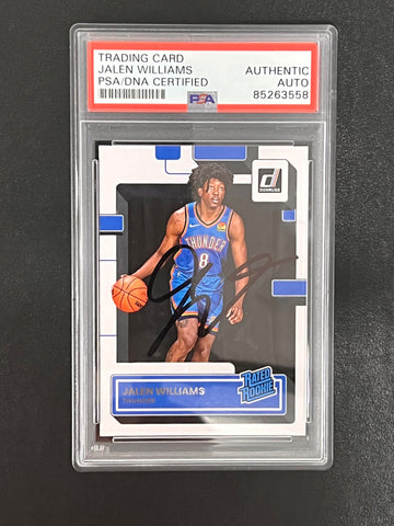 2022-2023 Panini Donruss Basketball #212 Jalen Williams Signed Card PSA AUTO Slabbed Thunder