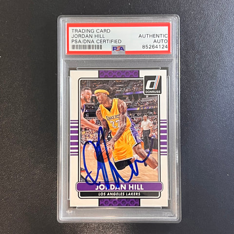 2014-15 Panini NBA Hoops #166 Jordan Hill Signed Card AUTO PSA Slabbed Lakers