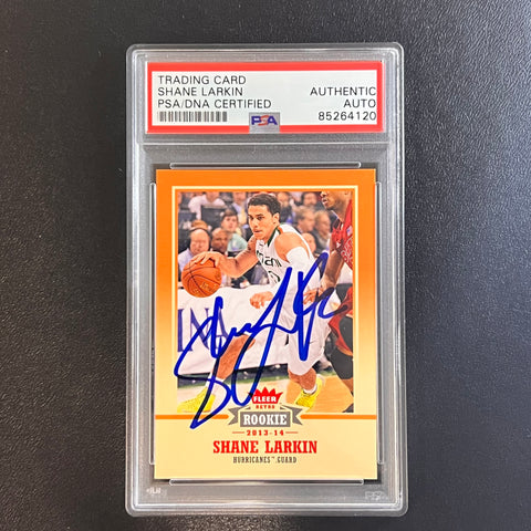 2013-14 Fleer Retro #43 Shane Larkin Signed Card AUTO PSA Slabbed Miami