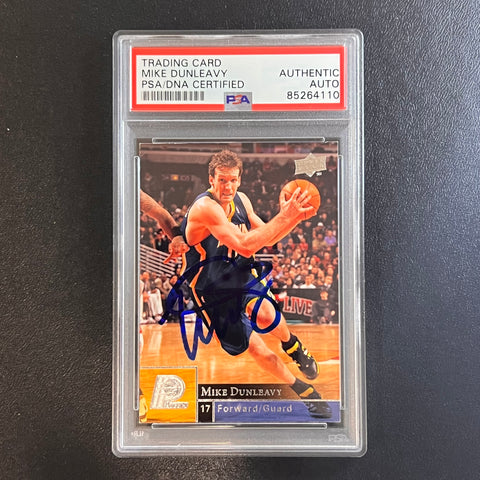 2009-10 Upper Deck #69 Mike Dunleavy Signed Card AUTO PSA/DNA Slabbed Pacers