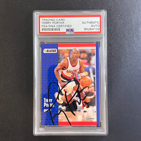 1991 Fleer Ultra #171 Terry Porter Signed Card AUTO PSA Slabbed Blazers