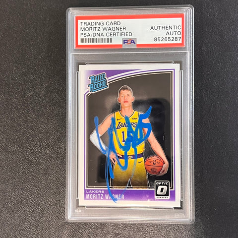 2018-19 Panini Donruss Rated Rookie #197 Moritz Wagner Signed Card AUTO PSA Slabbed RC Lakers