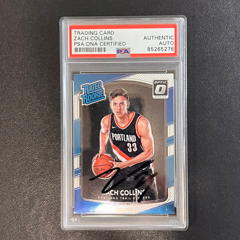 2017-18 Donruss Optic #191 ZACH COLLINS Signed Card AUTO PSA Slabbed RC Blazers